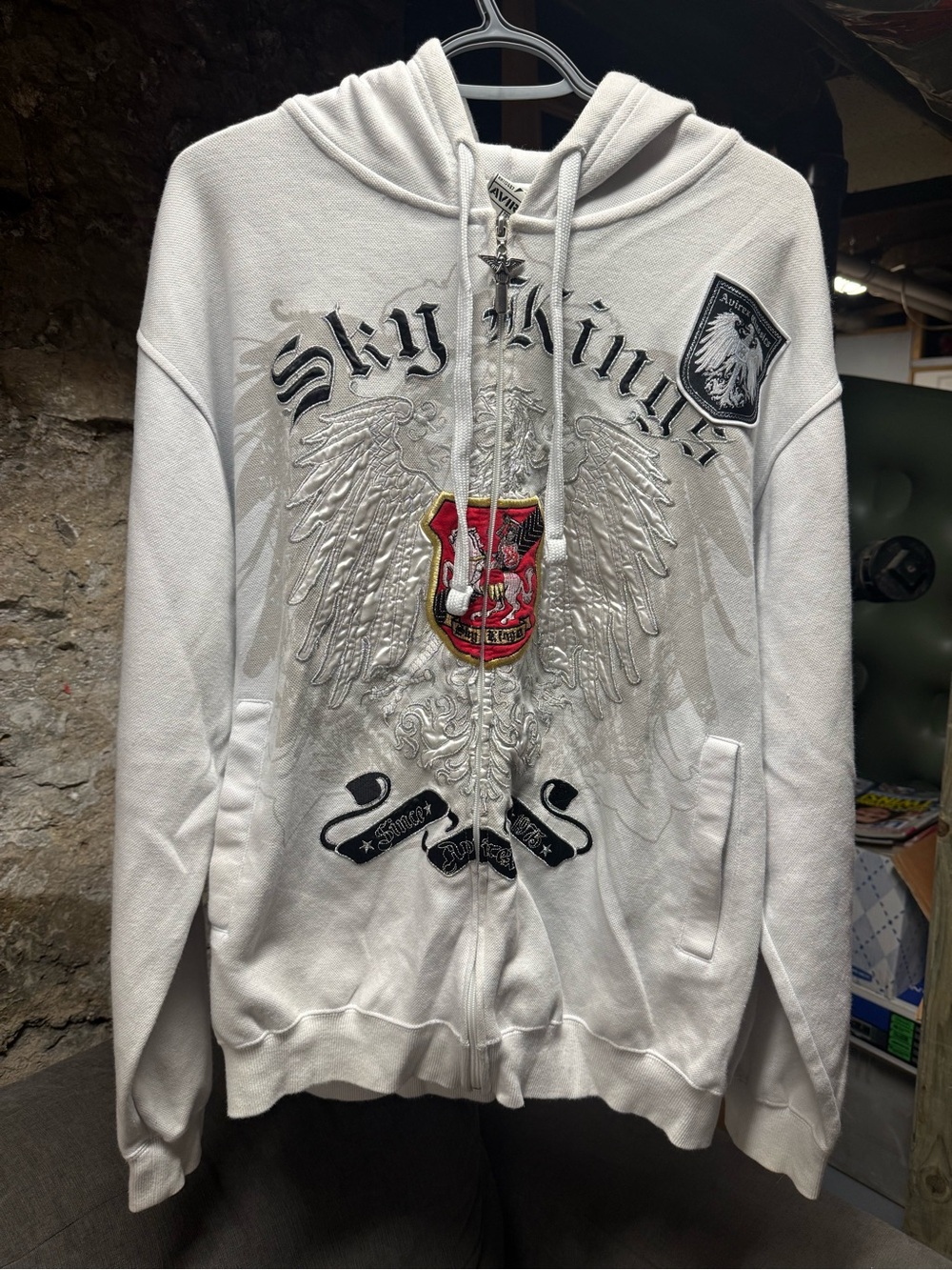 Vintage Avirex "Sky Kings" Full Zip Hoodie Sz L